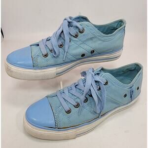 Vintage Lee Levi's Sneakers Blue Canvas Sneakers Zipper Womens Size 7.5 US